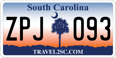 SC license plate ZPJ093