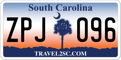 SC license plate ZPJ096