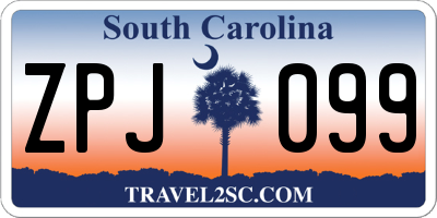 SC license plate ZPJ099