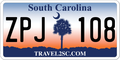 SC license plate ZPJ108