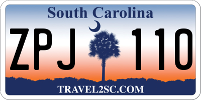 SC license plate ZPJ110