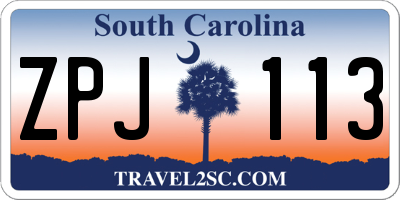 SC license plate ZPJ113