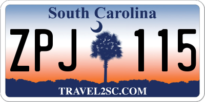 SC license plate ZPJ115