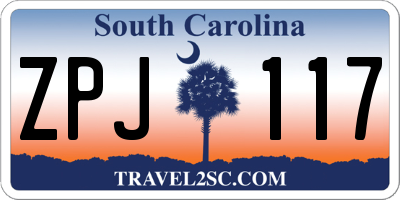 SC license plate ZPJ117