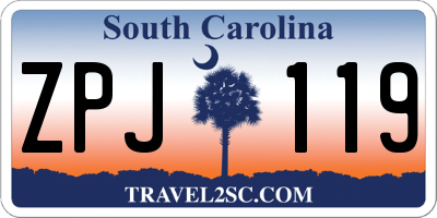 SC license plate ZPJ119