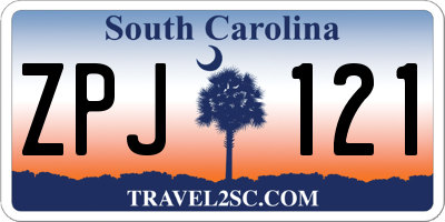 SC license plate ZPJ121