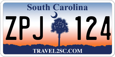 SC license plate ZPJ124