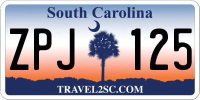 SC license plate ZPJ125
