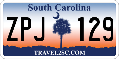 SC license plate ZPJ129