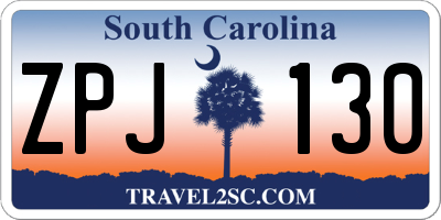 SC license plate ZPJ130