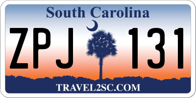 SC license plate ZPJ131
