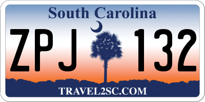 SC license plate ZPJ132