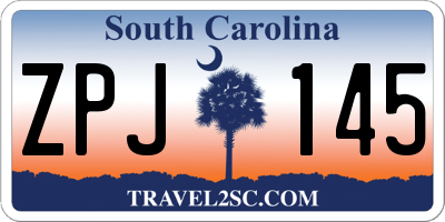 SC license plate ZPJ145
