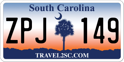 SC license plate ZPJ149