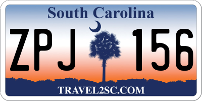 SC license plate ZPJ156