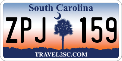 SC license plate ZPJ159