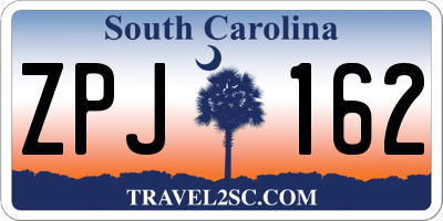 SC license plate ZPJ162