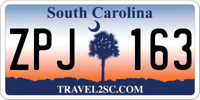 SC license plate ZPJ163