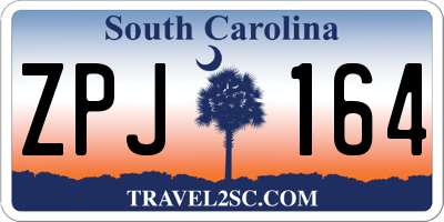 SC license plate ZPJ164