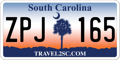 SC license plate ZPJ165