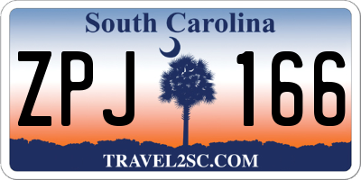 SC license plate ZPJ166