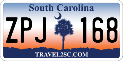 SC license plate ZPJ168