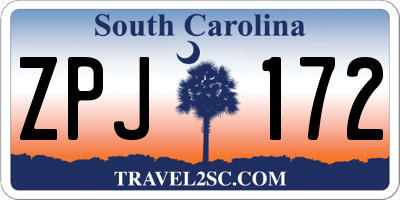 SC license plate ZPJ172