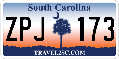 SC license plate ZPJ173