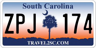 SC license plate ZPJ174