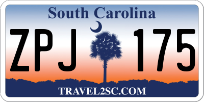 SC license plate ZPJ175