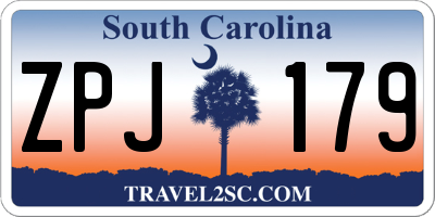 SC license plate ZPJ179