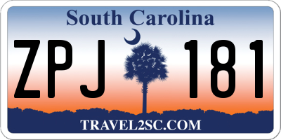 SC license plate ZPJ181