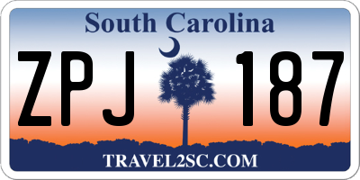 SC license plate ZPJ187