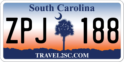 SC license plate ZPJ188