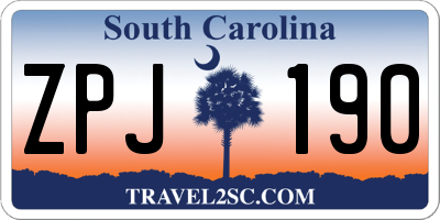 SC license plate ZPJ190