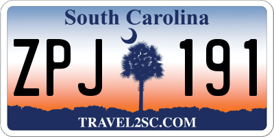 SC license plate ZPJ191