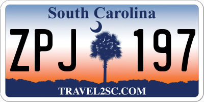 SC license plate ZPJ197