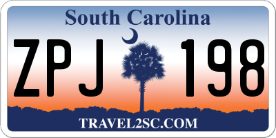 SC license plate ZPJ198
