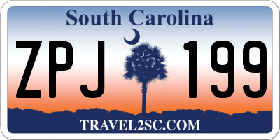 SC license plate ZPJ199
