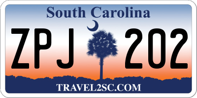 SC license plate ZPJ202