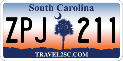SC license plate ZPJ211