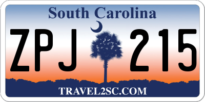 SC license plate ZPJ215