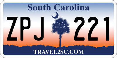 SC license plate ZPJ221