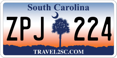 SC license plate ZPJ224