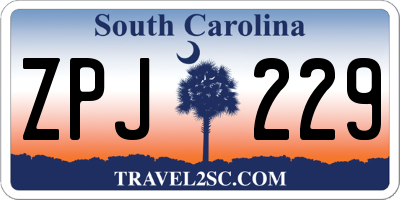 SC license plate ZPJ229
