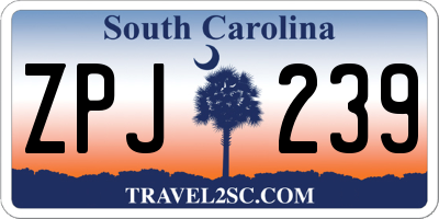 SC license plate ZPJ239