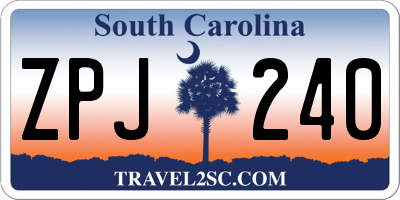 SC license plate ZPJ240