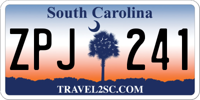 SC license plate ZPJ241