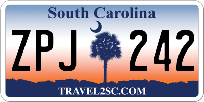 SC license plate ZPJ242