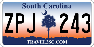 SC license plate ZPJ243